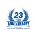 23 years anniversary. Elegant anniversary design. 23rd years logo.