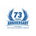 73 years anniversary. Elegant anniversary design. 73rd years logo. Royalty Free Stock Photo