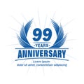 99 years anniversary. Elegant anniversary design. 99th years logo. Royalty Free Stock Photo