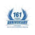 161 years anniversary. Elegant anniversary design. 161st years logo.