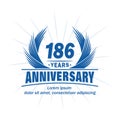 186 years anniversary. Elegant anniversary design. 186th years logo.