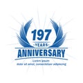 197 years anniversary. Elegant anniversary design. 197th years logo. Royalty Free Stock Photo