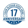 17 years anniversary. 17th anniversary logo design template. Vector and illustration.