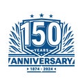 150 years anniversary celebration shield design template. 150th anniversary logo. Vector and illustration.