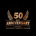 50th anniversary design template. 50th years vector and illustration. Royalty Free Stock Photo