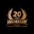 20 years anniversary. Elegant anniversary design. 20th years logo. Royalty Free Stock Photo