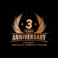 3 years anniversary. Elegant anniversary design. 3rd years logo. Royalty Free Stock Photo