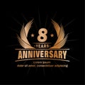 8 years anniversary. Elegant anniversary design. 8th years logo. Royalty Free Stock Photo