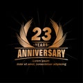 23 years anniversary. Elegant anniversary design. 23rd years logo.