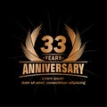 33 years anniversary. Elegant anniversary design. 33rd years logo.