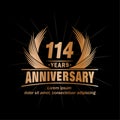 114 years anniversary. Elegant anniversary design. 114th years logo. Royalty Free Stock Photo