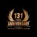 131 years anniversary. Elegant anniversary design. 131st years logo. Royalty Free Stock Photo