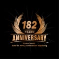 182 years anniversary. Elegant anniversary design. 182nd years logo. Royalty Free Stock Photo