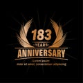 183 years anniversary. Elegant anniversary design. 183rd years logo. Royalty Free Stock Photo