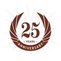 25 years anniversary design template. Elegant anniversary logo design. Twenty-five years logo.