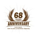 68 years anniversary. Elegant anniversary design. 68th years logo. Royalty Free Stock Photo