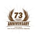 73 years anniversary. Elegant anniversary design. 73rd years logo. Royalty Free Stock Photo