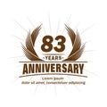 83 years anniversary. Elegant anniversary design. 83rd years logo. Royalty Free Stock Photo