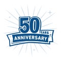 50 years celebrating anniversary design template. 50th anniversary logo. Vector and illustration.