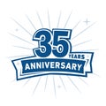 35 years celebrating anniversary design template. 35th anniversary logo. Vector and illustration.