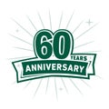 60 years celebrating anniversary design template. 60th anniversary logo. Vector and illustration.