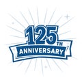 125 years celebrating anniversary design template. 125th anniversary logo. Vector and illustration. Royalty Free Stock Photo