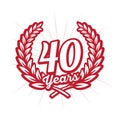 40 years anniversary celebration design template. 40th anniversary logo.