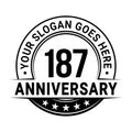 187 years anniversary. 187th anniversary logo design template. Vector and illustration. Royalty Free Stock Photo