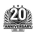 20 years anniversary celebration shield design template. 20th anniversary logo. Vector and illustration. Royalty Free Stock Photo