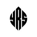 YRS circle letter logo design with circle and ellipse shape. YRS ellipse letters with typographic style. The three initials form a Royalty Free Stock Photo
