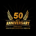 50th anniversary design template. 50th years vector and illustration. Royalty Free Stock Photo