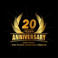 20 years anniversary. Elegant anniversary design. 20th years logo. Royalty Free Stock Photo