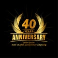 40 years anniversary. Elegant anniversary design. 40th years logo.