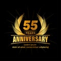55 years anniversary. Elegant anniversary design. 55th years logo. Royalty Free Stock Photo