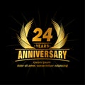 24 years anniversary. Elegant anniversary design. 24th years logo.