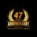 47 years anniversary. Elegant anniversary design. 47th years logo.