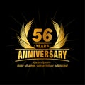 56 years anniversary. Elegant anniversary design. 56th years logo. Royalty Free Stock Photo