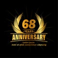 68 years anniversary. Elegant anniversary design. 68th years logo. Royalty Free Stock Photo