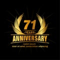 71 years anniversary. Elegant anniversary design. 71st years logo. Royalty Free Stock Photo