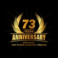 73 years anniversary. Elegant anniversary design. 73rd years logo. Royalty Free Stock Photo