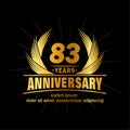 83 years anniversary. Elegant anniversary design. 83rd years logo. Royalty Free Stock Photo