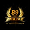 89 years anniversary. Elegant anniversary design. 89th years logo. Royalty Free Stock Photo