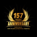 157 years anniversary. Elegant anniversary design. 157th years logo. Royalty Free Stock Photo