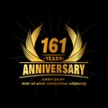 161 years anniversary. Elegant anniversary design. 161st years logo.