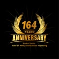 164 years anniversary. Elegant anniversary design. 164th years logo. Royalty Free Stock Photo