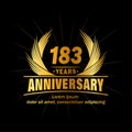183 years anniversary. Elegant anniversary design. 183rd years logo. Royalty Free Stock Photo