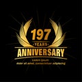 197 years anniversary. Elegant anniversary design. 197th years logo. Royalty Free Stock Photo