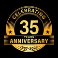 35 years anniversary celebration design template. 35th logo vector illustrations.