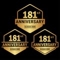 181 years anniversary celebration logotype. 181st anniversary logo collection Royalty Free Stock Photo