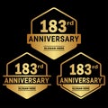 183 years anniversary celebration logotype. 183rd anniversary logo collection Royalty Free Stock Photo